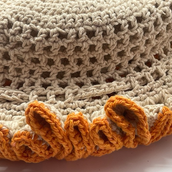 Crochet drawstring sassy Handmade Ruffle Bucket Swirl Fall Hat - Picture 6 of 9